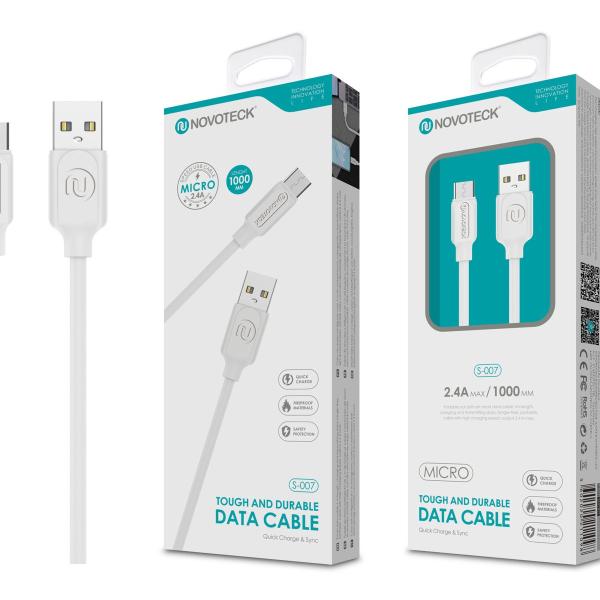 Cabo Micro Usb Branco 2.4A 1M S-007