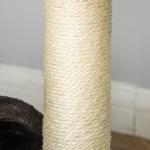 Árvore Arranhador para Gatos de 2 Níveis com Poste e Tapete de Arranhar Cama e Bola Suspensa 35,5x37x46 cm Cinza