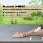 Conjunto de Mesa e Cadeiras de Jardim com Mesa Dobrável Ajustável de 55 a 74 cm e 4 Cadeiras Dobráveis para Terraço Cinzento