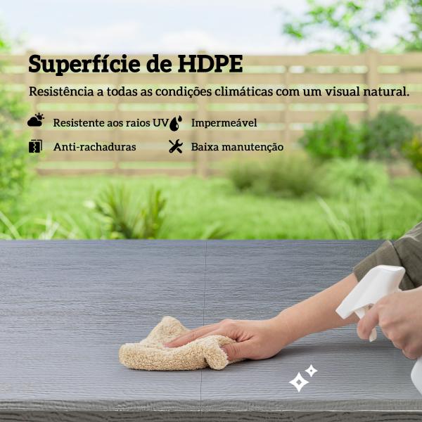 Conjunto de Mesa e Cadeiras de Jardim com Mesa Dobrável Ajustável de 55 a 74 cm e 4 Cadeiras Dobráveis para Terraço Cinzento