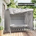 Capa para Móveis de Jardim Capa Protetora para Baloiços de Exterior com Fecho de Correr 177x114x152 cm Cinzento