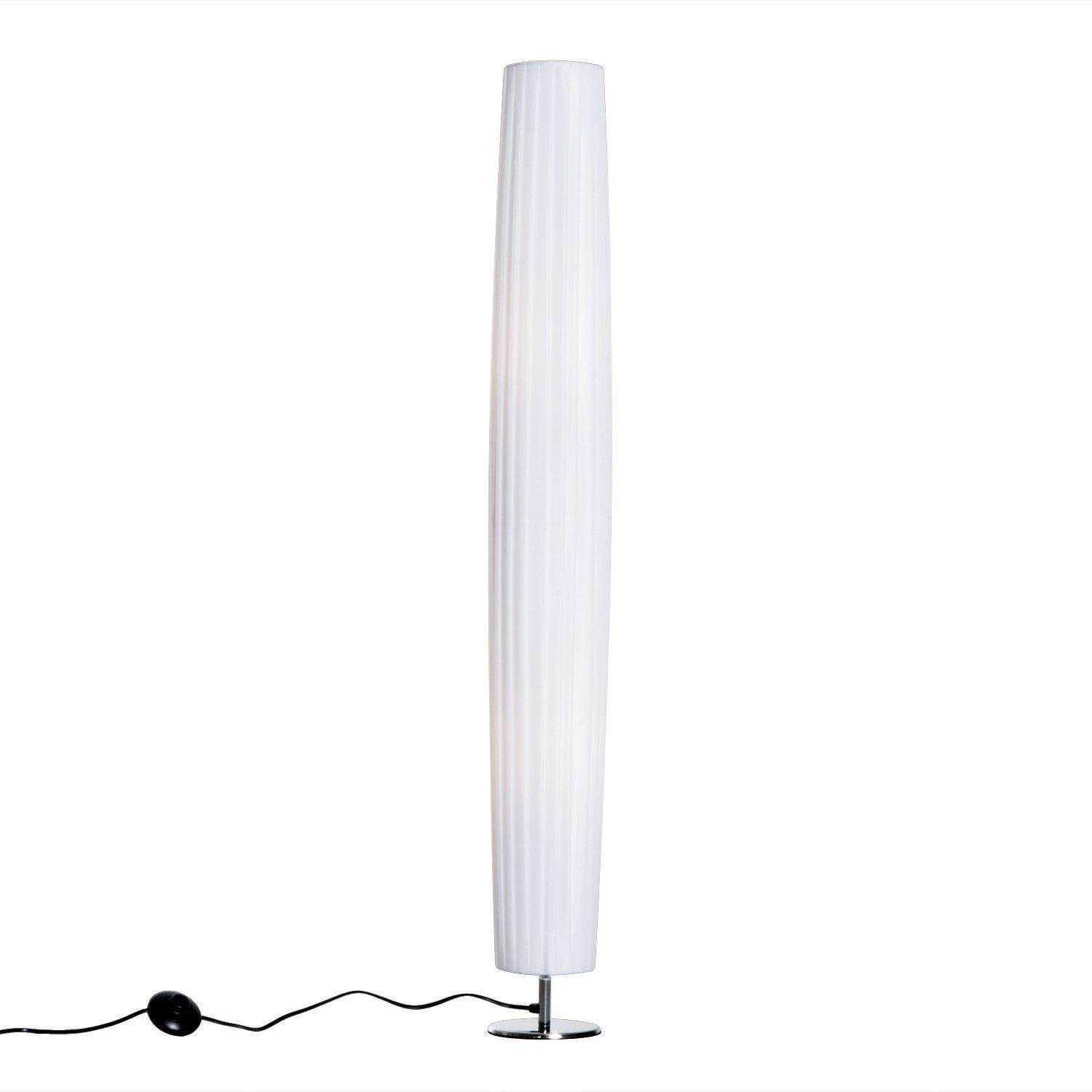 Candeeiro de Pé Moderno com Interruptor de Pé e Base de Aço Inoxidável Ø15x120 cm Branco