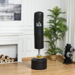 Saco de Boxe de Pé para Adultos 170 cm Altura Ajustável em 3 Níveis Punching Ball com Base Preenchível Ø50x 170 cm Preto