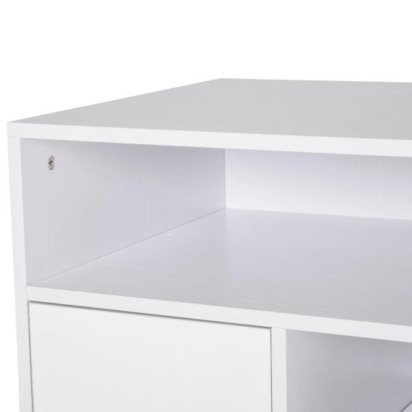 Armário de Escritório para Impressora Multifuncional com Prateleiras e Amplo Espaço de Armazenamento 60x50x65,5 cm Branco