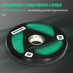 Conjunto de 2 Discos de Pesos Olimpicos 10kg Ferro Fundido Placas de Peso com Orifício de 5cm Ø32x4cm Preto