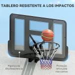 Tabela de Basquetebol de Parede para Interior e Exterior com Painel Inquebrável de 110x75 cm e Rede Resistente a Rasgos Preto