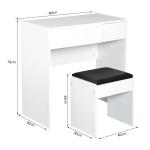 Toucador de Maquilhagem com Branco e Tampa Dobrável Mesa de Maquilhagem com Compartimentos e Gaveta 80x40x79cm Branco