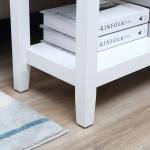 Mesa de Apoio com Tampa Abatível Prateleira de Armazenamento e Orifício para Cabos Oculto 60,5x32,5x70cm Branco