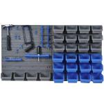 Prateleira de Parede Organizador de Ferramentas Prateleiras de Armazenamento com 28 Caixas ​54x95 cm Cinza e Azul