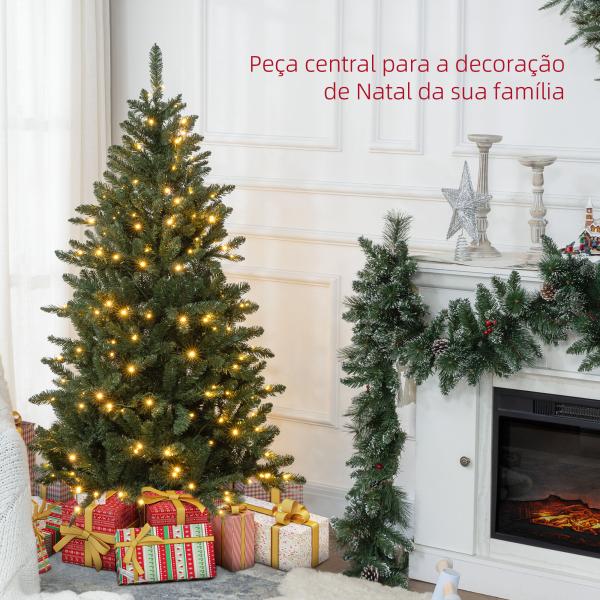Árvore de Natal Artificial 150 cm com 220 Luzes LED 588 Ramos Árvore Natalina para Interior Verde