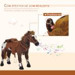 Cavalo de Brinquedo para Crianças acima de 3 Anos com Sons Realistas 85x28x60 cm Marrom