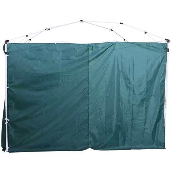 2 Paredes Laterais para Tenda 3x3 m Parede Lateral de Substituição de Tecido Oxford com Janela 300x200 cm Verde
