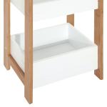 Móvel Auxiliar de banheiro com 3 Prateleiras Organizadoras de Bambu 27,5x20,8x74 cm Cor Branco e Natural