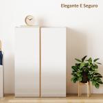 Sapateira de 6 Níveis com 2 Portas em Branco Brilhante com Fechamento Suave e Prateleiras Ajustáveis 70x33,5x95 cm Branco