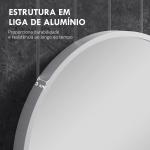 Espelho Casa de Banho 60x90 cm Espelho Decorativo de Parede com Estrutura de Alumínio Horizontal ou Vertical Prata