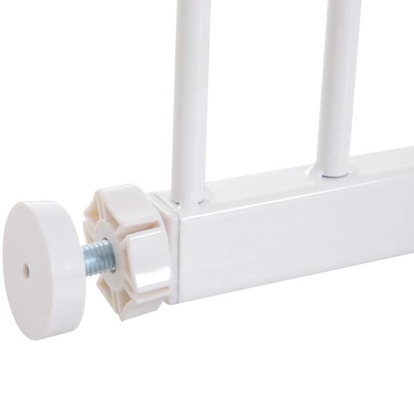 Barreira de Segurança para Animais de Estimação Extensível para Escadas e Portas Barreira de Segurança para Cães 76 - 107x76 cm Branco