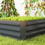 Caixa de Plantio de Aço Galvanizado com Treliça para Plantas Trepadeiras e Fundo Aberto 80x115x125 cm Cinza Escuro