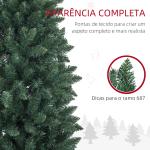 Árvore de Natal Tipo Lápis 210 cm com Base Dobrável e 687 Ramos para Escritório Verde