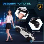 Carro Elétrico Lamborghini para Crianças 12V Velocidade Máxima 5km/h Controlo Remoto MP3 Luzes e Cinto de Segurança 107,5x63x42 cm Branco