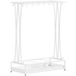 Suporte para Guarda - Chuva Moderno Retangular com 24 Ganchos 21 Espaços e Bandeja Recolhedora de Gotas 50x24x68 cm Branco