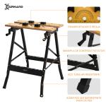 Bancada de trabalho dobrável com braçadeiras Uso Doméstico Ferro MDF 70 kg 56x62x75 cm