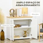Aparador de Sala de Estar Armário de Armazenamento com 2 Portas e Prateleira Ajustável 80x37x75 cm Branco e Madeira