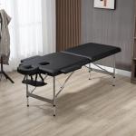 Marquesa de Massagem Dobrável com Altura Regulável em 7 Níveis, Apoio de Cabeça e Braços, 185x70x58 - 82 cm, Preto