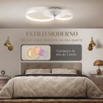 Candeeiro de Teto LED 40W Candeeiro Moderno com Iluminação LED 3000K/4000K/6500K 59x38x7,4 cm Branco