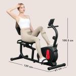 Bicicleta Estática Silenciosa de 8 Níveis de Resistência Magnética com Assento Ajustável Ecrã LCD 103 - 139x61x100,5 cm Preto