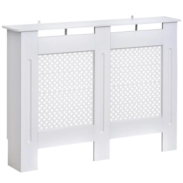 Cobertura de Radiador de MDF Cobertura para Radiador com Prateleira Estilo Moderno 111,5x82x19 cm Branco