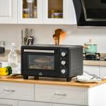 Mini Forno Elétrico 21L 1400W com Temporizador até 60min e Temperatura Ajustável até 230℃ 46x38,5x29 cm Preto