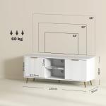 Móvel de TV Moderno Móvel de TV para Sala de Estar com 2 Compartimentos Abertos para Televisores de 55 Polegadas 120x35x48 cm Branco