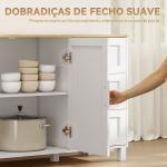Aparador Moderno para Sala de Estar com 2 Portas e 3 Gavetas Prateleira Ajustável para Sala de Jantar Entrada 120x38x76 cm Branco