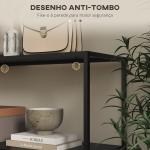 Mesa Consola Estilo Industrial Mesa de Entrada com Prateleira Estrutura de Aço e Desenho Anti - Tombo 90x30x75 cm Preto