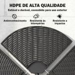 Base para Chapéu de Sol de 4 Peças Recarregável com Areia 68 kg ou Água 52 kg para Jardim Pátio ou Terraço Preto