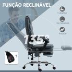 Cadeira de Escritório com 6 Pontos de Massagem por Vibração Aquecimento Estofada em Couro PU 67x67x113 - 121 cm Cinza