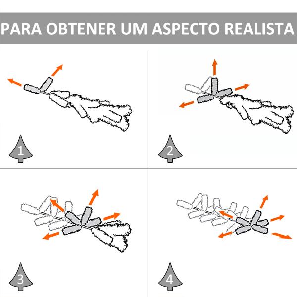 Árvore de Natal 210cm Árvore de Natal Artificial com 505 Ramos e Suporte Metálico Ø90x210cm Verde