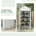Estufa de Jardim de 5 Prateleiras Estufa Resistente com 1 Porta com Fecho de Correr Anti - UV 90x49x193 cm Branco