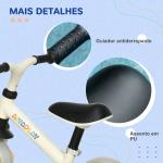 Bicicleta sem Pedais para Crianças de 18 - 48 Meses Bicicleta de Equilíbrio com Assento Ajustável em Altura 66,5x34x47 cm Branco
