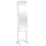 Armário para Joias Luzes LED de luz Reclinável Madeira 30x36x146cm cor Branco