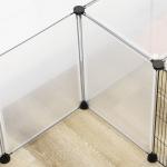 Recinto para Animais de Estimação DIY com 20 Painéis Parque para Pequenos Animais Modular 175x70x45 cm Translúcido