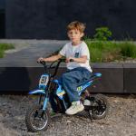 Mota Elétrica Infantil 24V 250W com Velocidade de 6 - 16 km/h Rodas Insufláveis de 30,5 cm e Suspensão para Crianças de 8 - 12 Anos Azul 119x64x76,5 cm