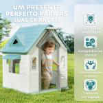 Casa de Brincar para Crianças 5 em 1 Casa de Jardim com Lançamento de Anéis Basquetebol Futebol Dardos 132x118x124 cm B