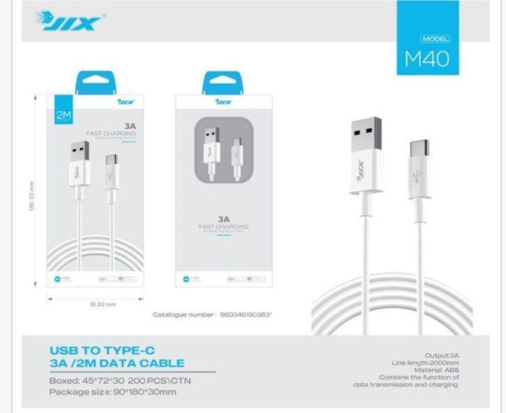 Cabo de Dados USB para Type-C (2M) – 3A