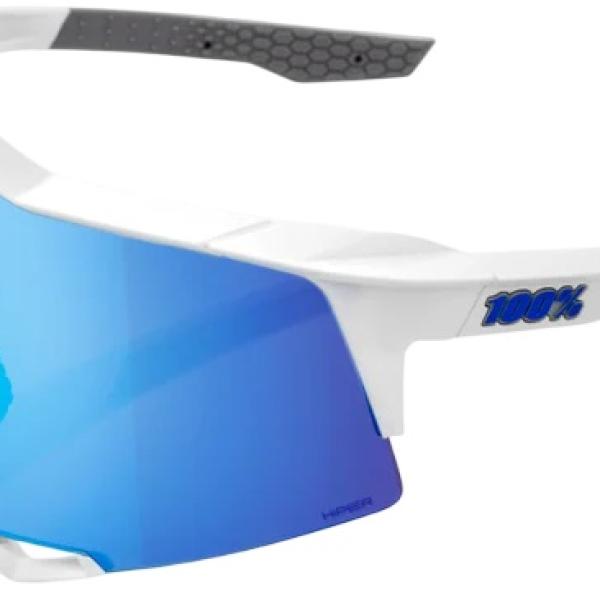 Óculos de Sol Speedcraft Matte White HiPER Multilayer Mirror Lens (Azul) - 100%