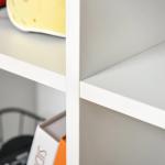 Estante para Livros Estante de Madeira de 3 Níveis com 6 Compartimentos de Armazenamento 65,5x30x97,5 cm Branco