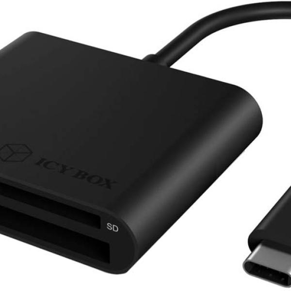 Leitor de Cartões USB - C IB - CR301 - C3 (Preto) - ICY BOX