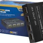 Distribuidor de Sinal HDMI 4K V1.4 (1 Entrada / 4 Saidas)