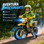 Mota Elétrica para Crianças 6V com Luzes e Música para Idades 3 - 6 Anos Amarelo