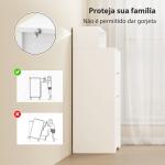 Cómoda com 4 Gavetas e Estação de Carregamento com Porta USB Porta USB - C Prateleira Aberta 80x40x120 cm Branco